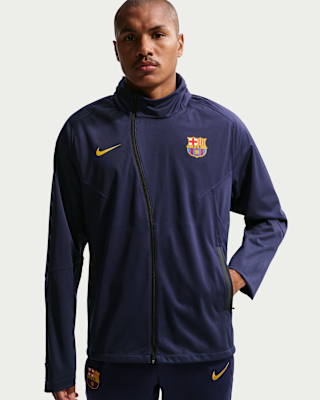 FC Barcelona Strike Shield Men's Nike Soccer Hooded Rain Jacket